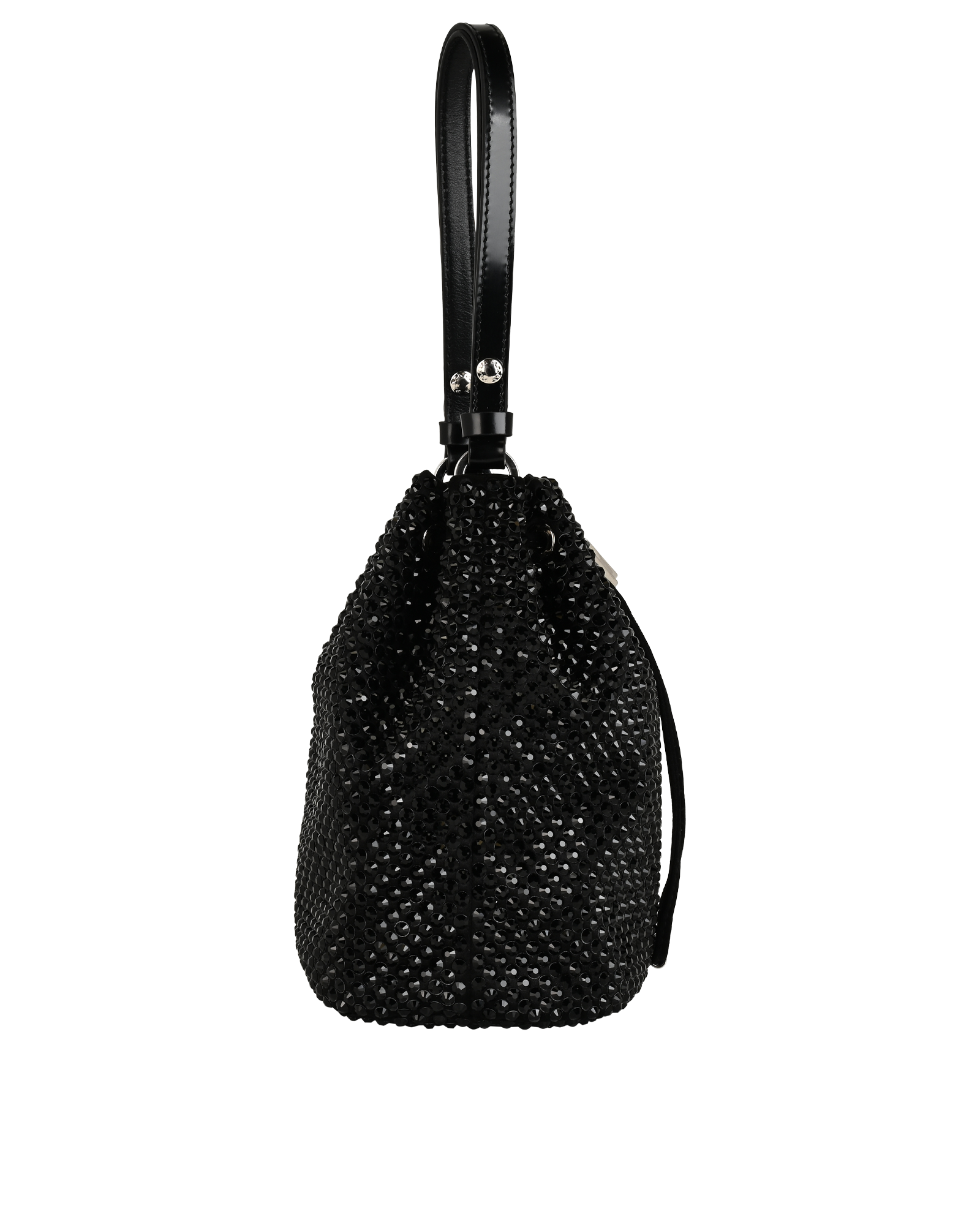 Crystal Bucket Bag, &pound;1,200, Handbags, Black, Crystal/Silk/Viscose, Side view